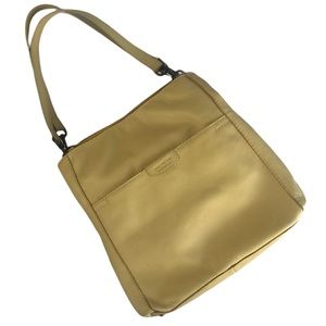 American Leather Co Austin Triple Hobo Pale Yellow